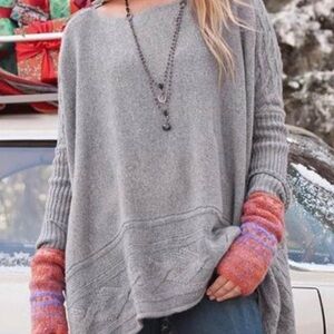 Womens Sundance Oversized Harborside Gray Sweater Top {XS} Merino Wool Cashmere